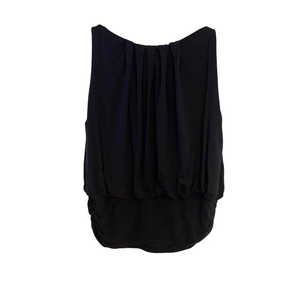 Max Edition Black Sleeveless Blouse Women’s XL Draped Pleated Front Relaxed Fit - Picture 2 of 12